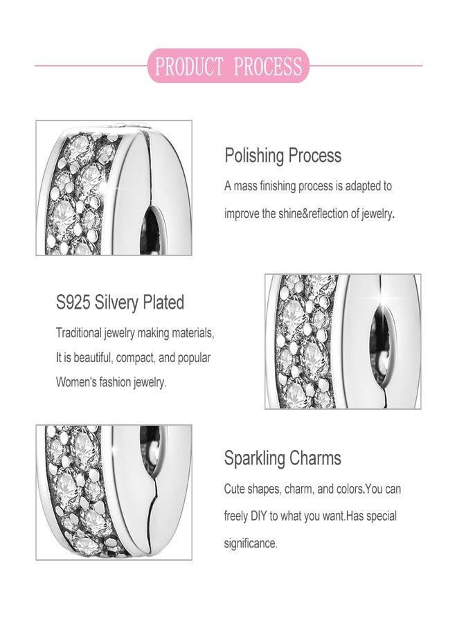 JEVIMORY Clip Stopper Beads for Bracelets 925 Sterling Silver, Compatible with Pandora & European Charm Bracelets Necklaces, Clip Charm Bead for Bracelet Gift for Women (Round Clips-2PCS) - Image 5